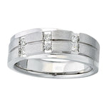 Load image into Gallery viewer, GENT'S BAND - 14Kt White - Natural VS1-VS2, F-G - 10617.