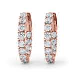 Load image into Gallery viewer, Round Accented Inside-Out Hoop Earrings - 14Kt Rose - 5 1/2 CTW - Natural SI1-SI2, G-H - 41125-23/4.
