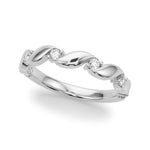Load image into Gallery viewer, Twisting Wedding Band - 14Kt White - Natural VS1-VS2, F-G - 51248-W.