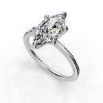 Load image into Gallery viewer, Graceful Solitaire Diamond Ring Prong - 14K White Gold - Size 3