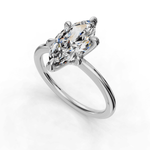 Load image into Gallery viewer, Graceful Solitaire Diamond Ring Prong - 14K White Gold - Size 3.