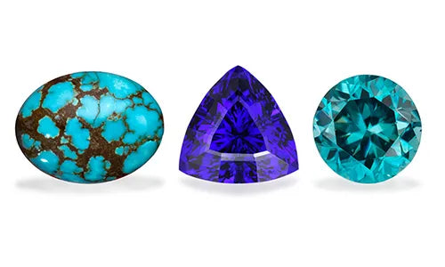 December birthstones: turquoise, tanzanite, and zircon