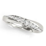 Load image into Gallery viewer, Twisted Prong In Channel Wedding Band - 14Kt White - Natural VS1-VS2, F-G - 51116-W.
