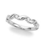 Load image into Gallery viewer, Twisting Wedding Band - 14Kt White - Natural VS1-VS2, F-G - 51248-W
