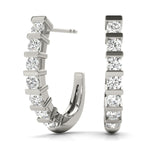 Load image into Gallery viewer, J-Hoop Earrings - 14Kt White - 1/3 CT - Natural VS1-VS2, F-G - 40009-A
