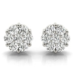 Load image into Gallery viewer, Diamond Cluster Studs - 14Kt White - 1 ctw. - Natural VS1-VS2, F-G - 40653-1/2
