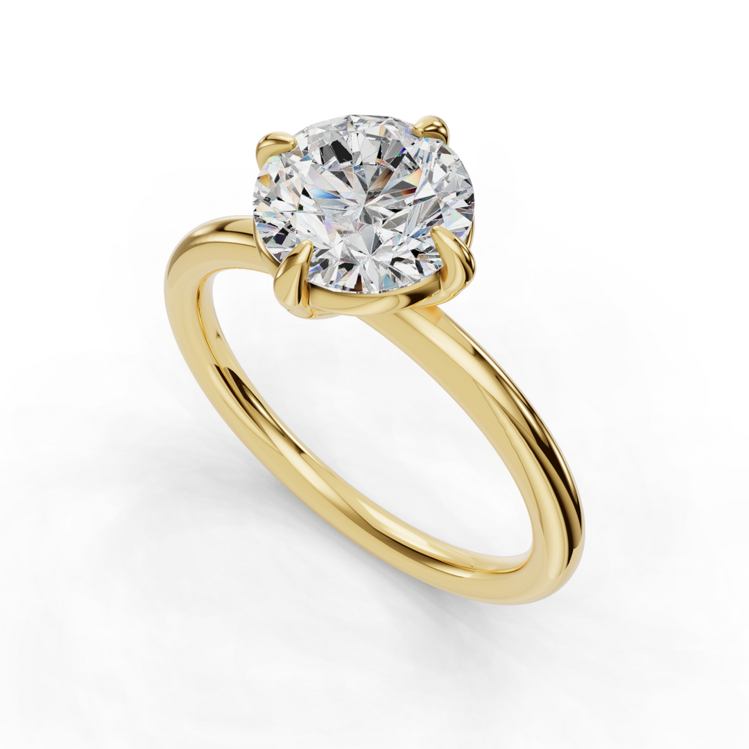 Radiant Solitaire Diamond Ring Prong - 14K Yellow Gold - Size 3.25