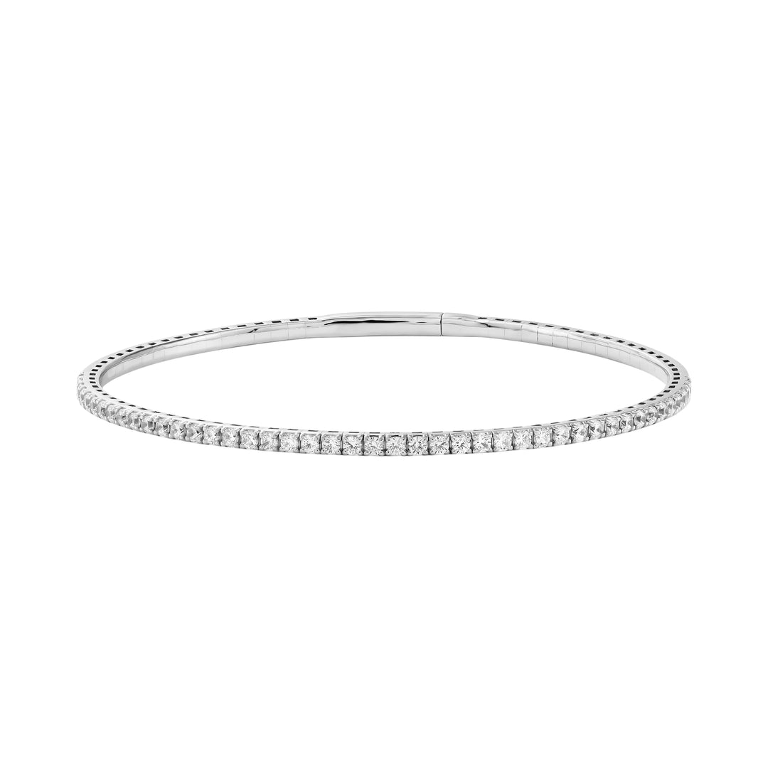 1 CTW LGD Flexible Half Bangle - 14Kt White - 10 CTW - Lab Grown VS-SI1, E/F/G - L0412B-RD-10